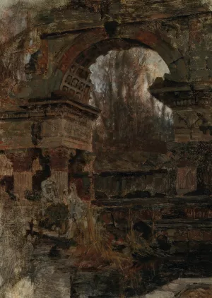 Romische Ruine in SchOnbrunn Oil painting by Carl Moll