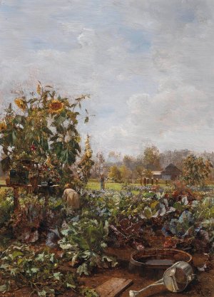 Rustic Garden by Carl Moll Oil Painting