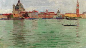 Venice, Santa Maria della Salute and Campanile di San Marco by Carl Moll Oil Painting