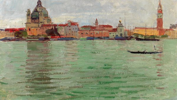 Main Product Photo of Venice, Santa Maria della Salute and Campanile di San Marco  Painting by Carl Moll