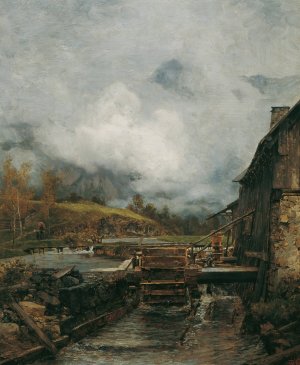 Wassermuhle in Goisern by Carl Moll Oil Painting