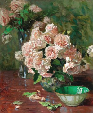 Weise Rosen II by Carl Moll Oil Painting