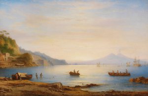 Bucht vor Neapel mit Blick auf den Vesuv by Carl Morgenstern Oil Painting
