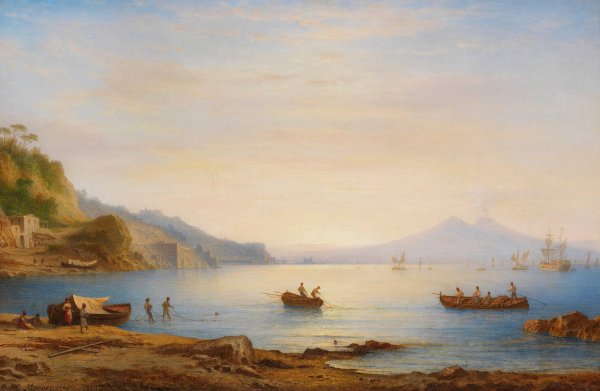 Main Product Photo of Bucht vor Neapel mit Blick auf den Vesuv  Painting by Carl Morgenstern