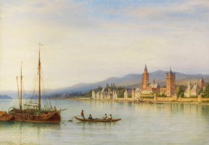 Eltville am Rhein by Carl Morgenstern Oil Painting