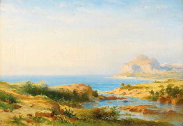 Main Product Photo of Seelandschaft Cefalù, Sicily  Painting by Carl Morgenstern