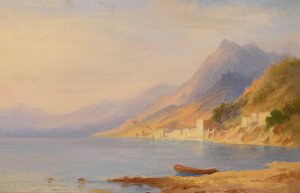 Sudliche Kustenlandschaft by Carl Morgenstern Oil Painting