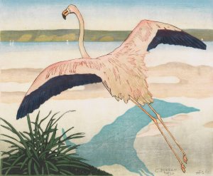 Flamingo, Zweite Fassung by Carl Moser Oil Painting