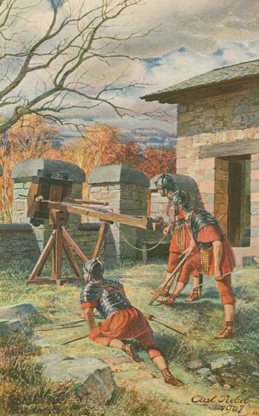 Saalburg; am Defensiv  by Carl Nebel - Hand-Painted Oil Painting Reproduction