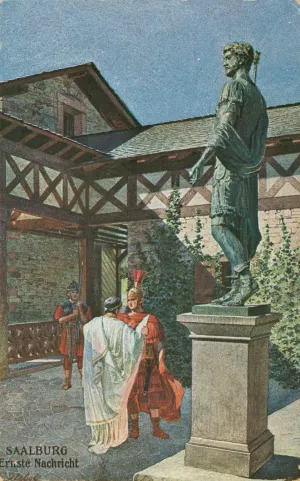 Saalburg; Ernste Nachricht (Serious news) by Carl Nebel Oil Painting