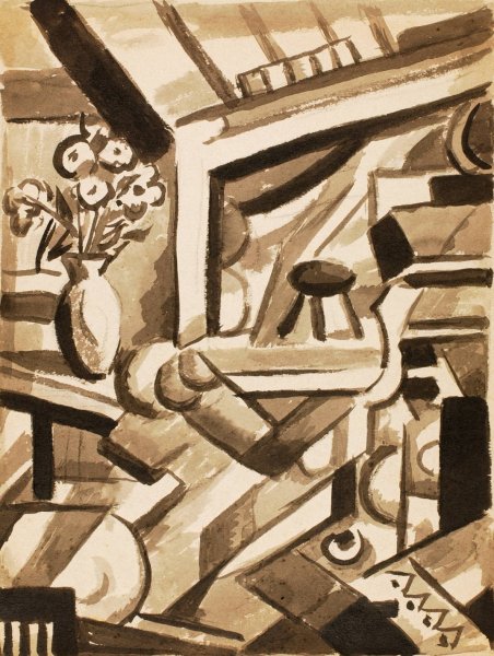 Main Product Photo of Abstract-Flowers in Left II Painting by Carl Newman