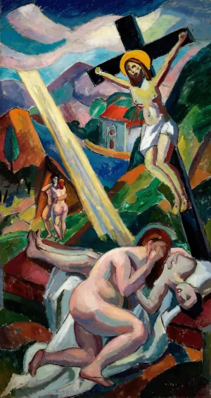 Crucifixion by Carl Newman Oil Painting