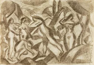 Group of Nudes by Carl Newman Oil Painting