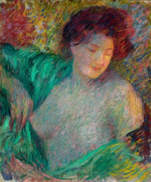 Head of a Young Girl Facing Her Left by Carl Newman Oil Painting