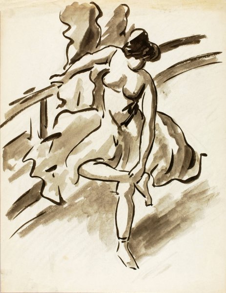 Standing Female Dancer by Carl Newman - Hand-Painted Oil Painting Reproduction