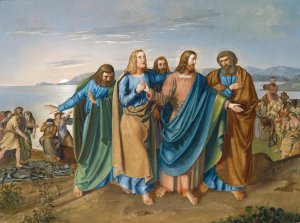 Jesus At The Sea of ​​Galilee by Carl Oesterley Oil Painting