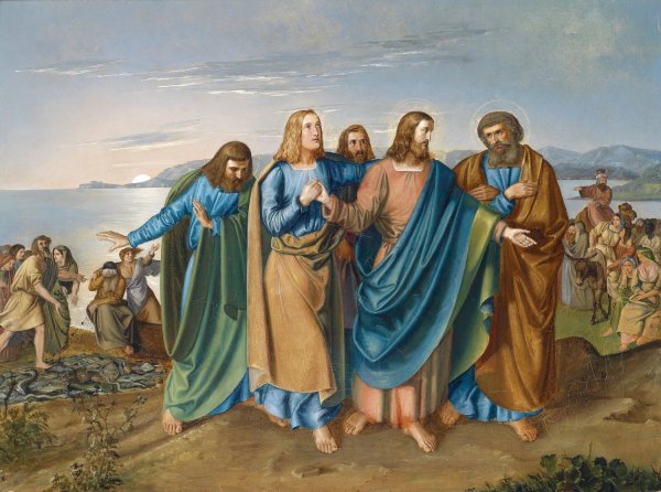 Jesus At The Sea of ​​Galilee by Carl Oesterley - Hand-Painted Oil Painting Reproduction