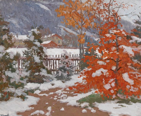 Blick vom Atelier  by Carl O'Lynch Of Town - Hand-Painted Oil Painting Reproduction