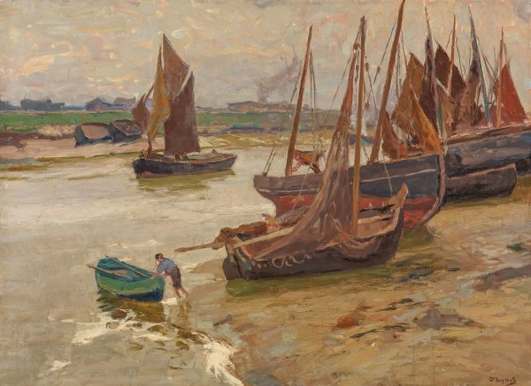 Main Product Photo of Grauer Tag, Isere Painting by Carl O'Lynch Of Town