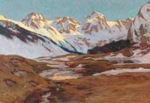 Vorfruhling im Walserthal by Carl O'Lynch Of Town Oil Painting