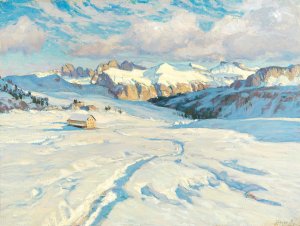 Winter Landscape by Carl O'Lynch Of Town Oil Painting