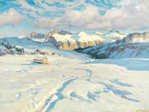 Winter Landscape Oil painting by Carl O'Lynch Of Town