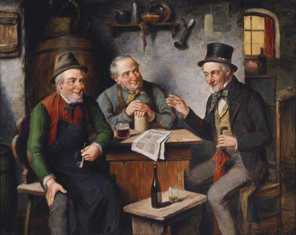 Der Spassvogel  by Carl Ostersetzer - Hand-Painted Oil Painting Reproduction