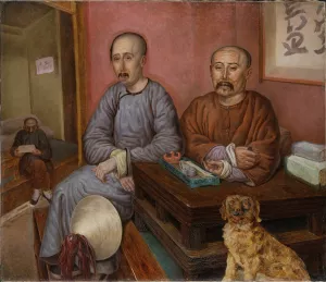 Chinese Merchants by Carl Peter Mazer Oil Painting