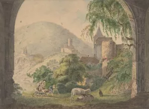 The Four Castles of Neckarsteinach by Carl Philipp Fohr Oil Painting