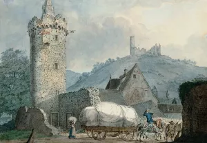 View of Weinheim on the River Neckar by Carl Philipp Fohr Oil Painting