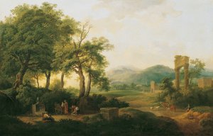 Arkadische Landschaft by Carl Philipp Schallhas Oil Painting