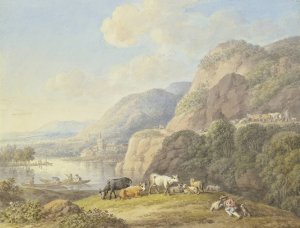 Berglandschaft mit einem See by Carl Philipp Schallhas Oil Painting