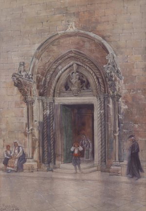 Eingang zum Dom von Curzola by Carl Pippich Oil Painting