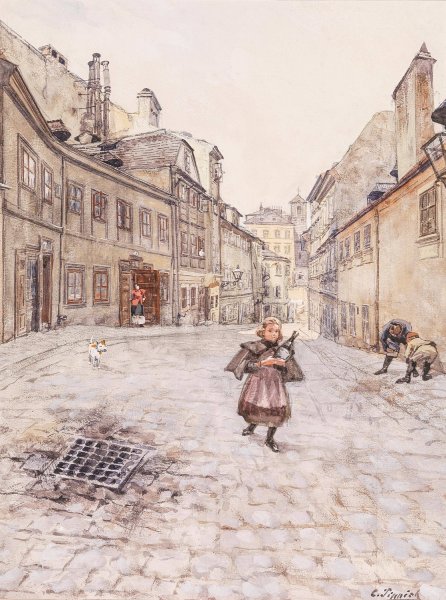 Motiv vom Spittelberg by Carl Pippich - Hand-Painted Oil Painting Reproduction