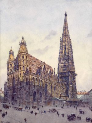 Stephanskirche in Wien by Carl Pippich Oil Painting