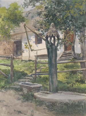 Ziehbrunnen in Neuhofen an der Ybbs by Carl Pippich Oil Painting