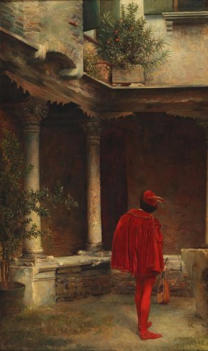 Das Standchen by Carl Probst Oil Painting