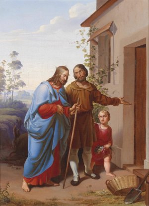 Christ As A Guest Oil painting by Carl Rahl