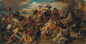 Die Cimbernschlacht Oil painting by Carl Rahl