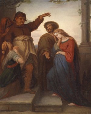 Herbergssuche by Carl Rahl Oil Painting