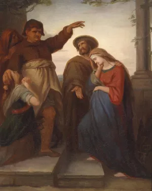 Herbergssuche by Carl Rahl Oil Painting