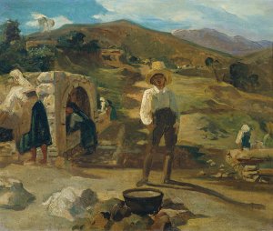 Italienische Landschaft by Carl Rahl Oil Painting