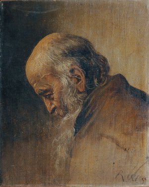 Studie eines Greises by Carl Rahl Oil Painting
