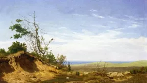 A Sandbank Before a Coastline Oil painting by Carl Rasmussen