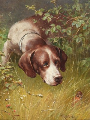 A Little Friend by Carl Reichert Oil Painting