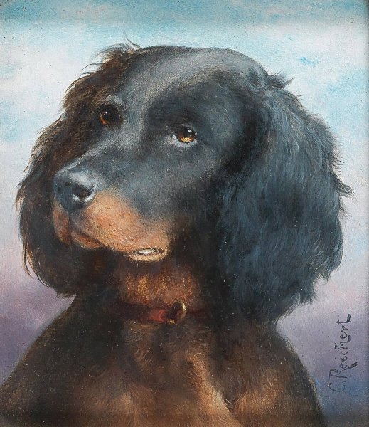 A Questioning Look by Carl Reichert - Hand-Painted Oil Painting Reproduction