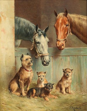 Animal Friendship by Carl Reichert Oil Painting