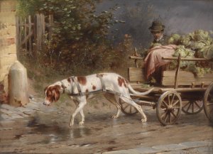 Auf dem Weg zum Markt by Carl Reichert Oil Painting