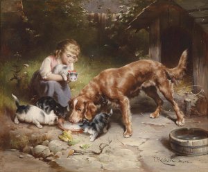 Dinnerparty Oil painting by Carl Reichert