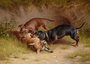 Jagdbeute by Carl Reichert Oil Painting
